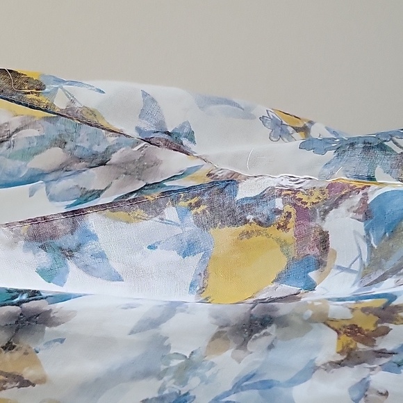 World Market Floral Sheer Open Front Kimono Coverup Cardigan OSFA - Picture 3 of 5